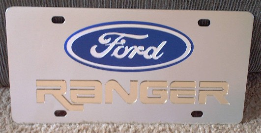 Ford Ranger gold vanity license plate car tag